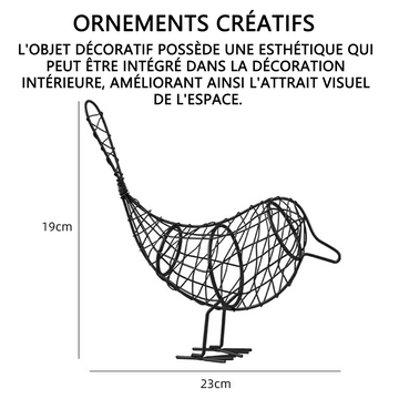 Ornements 19x23cm ornement d'oiseau en fer simple cadeau de vacances décoration de salon ou de bureau petits objets decoratifs